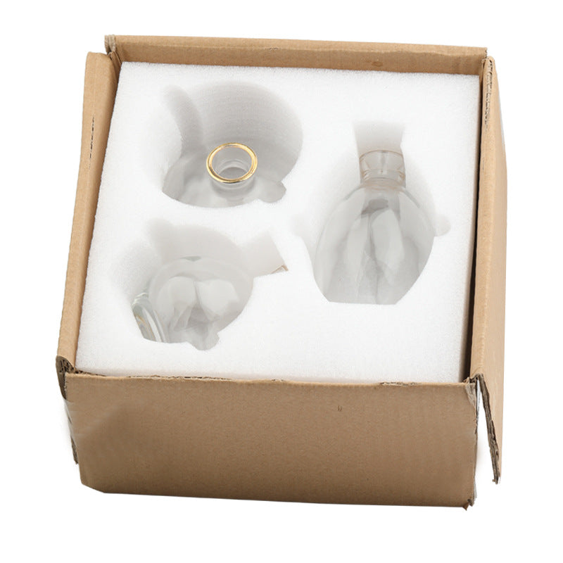 Gold-painted Transparent Colored Glass Vase