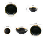 Plate Black And White Gold Ceramic Rice Noodle Bowl Small Dish