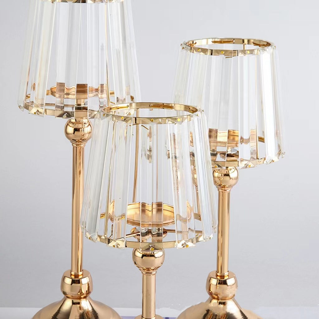 European Crystal Glass Candle Holder, Romantic Wedding, Home, Living Room, Meal