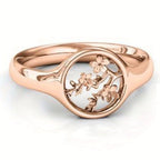 Feminine Flower Fashion Openwork Engraved Ring