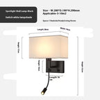 Hotel Study Chinese Creative Fabric Wall Lamp