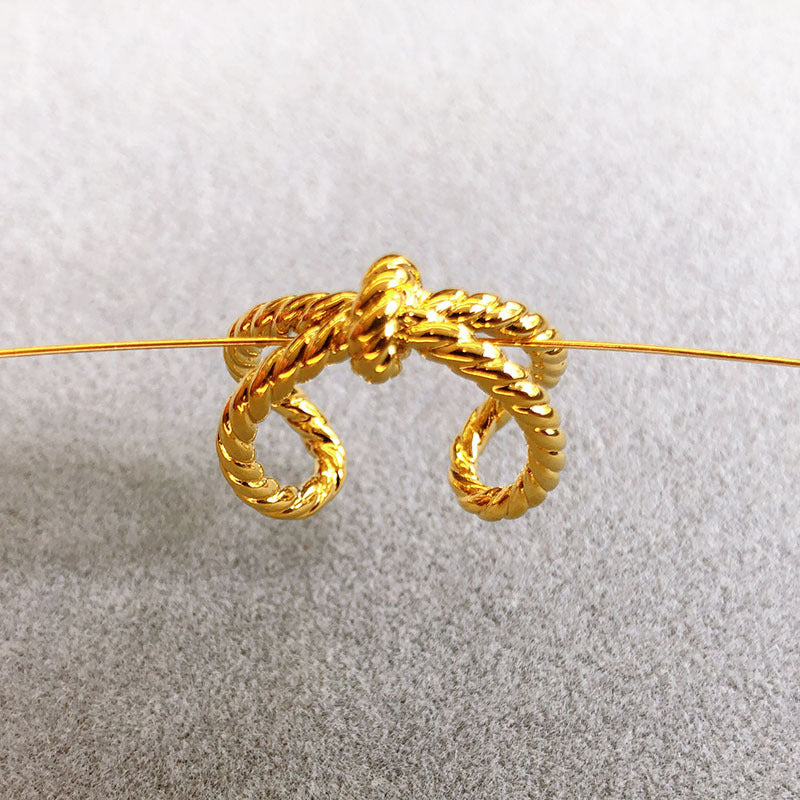 18K Gold Plated Knot Adjustable Ring
