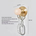 Simple Glass Ball Bedroom Bedside Lamp Creative Chain Wall Lamp