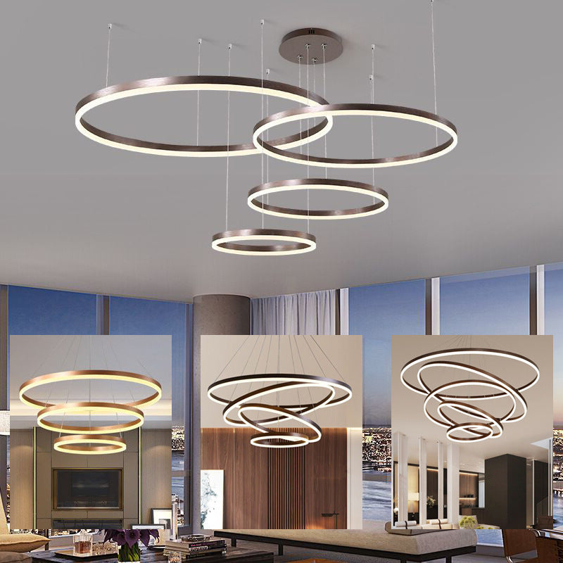LED Living Room Simple Post-modern Ring Chandelier