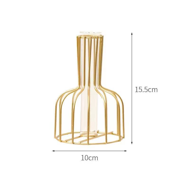 Gold Wrought Iron Vase Photo Shooting Decoration