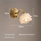 Retro Simple Copper Bedroom Glass Wall Lamp