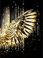 Black And Gold Angel Fine Wing Canvas Painting Wall Art Poster