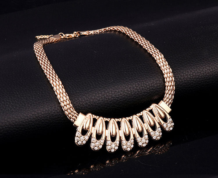 18K Gold Bridal Necklace and Earring Set