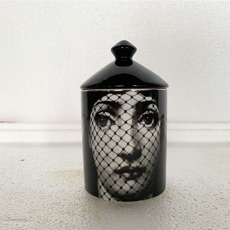 Face Aromatherapy Candle Holder Can Cotton Swab Storage Container