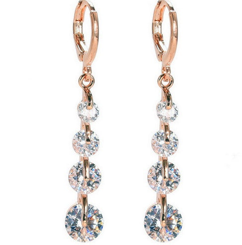 18K gold-plated diamond drop earrings