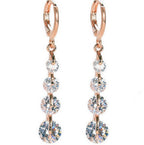 18K gold-plated diamond drop earrings
