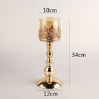 Crystal Candle Holder Creative Decoration Restaurant Metal Glass