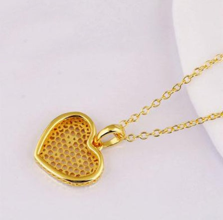 Gold Honeycomb Necklace Pendant