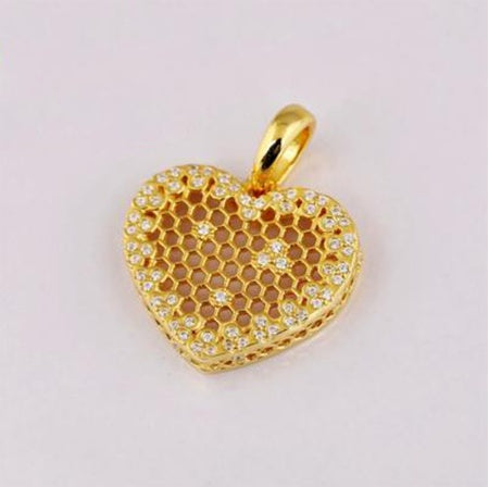 Gold Honeycomb Necklace Pendant