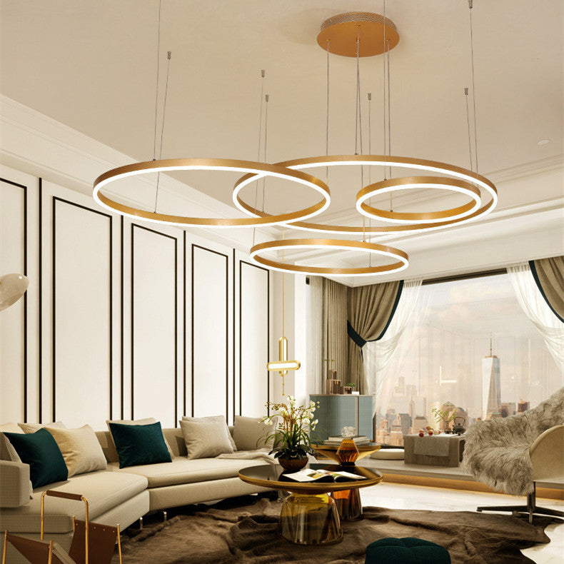 LED Living Room Simple Post-modern Ring Chandelier
