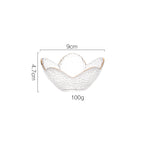 Nordic glass petal bowl with gold border