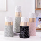 Nordic gold, white, black, pink and gray two-tone ceramic vase