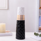Nordic gold, white, black, pink and gray two-tone ceramic vase