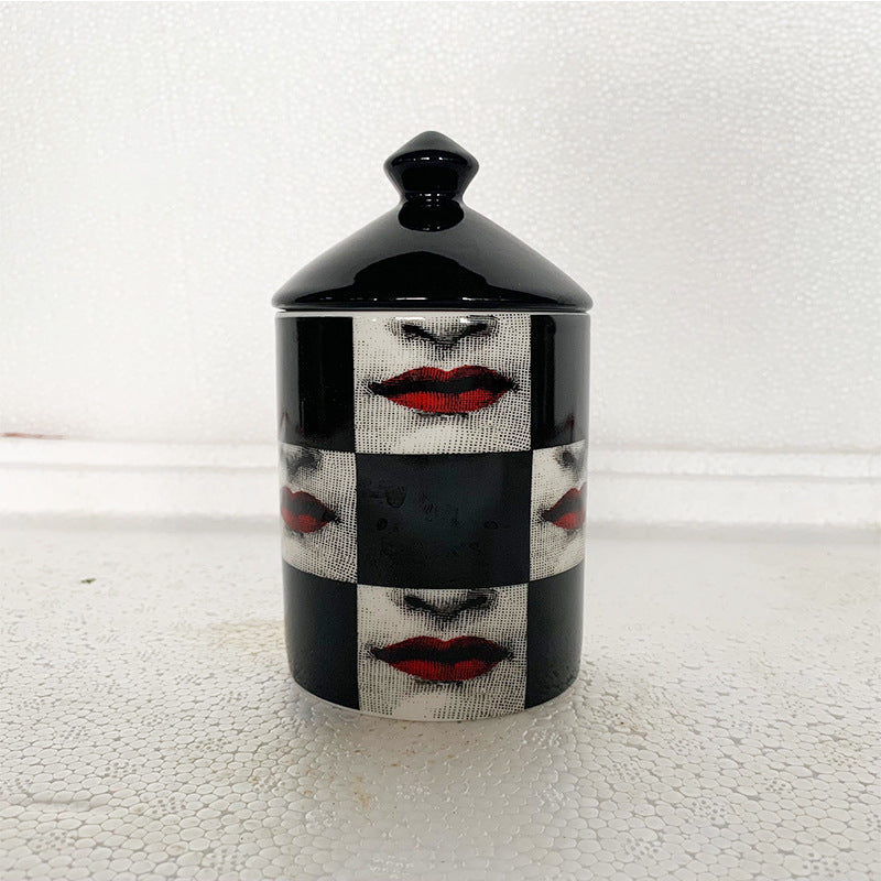 Face Aromatherapy Candle Holder Can Cotton Swab Storage Container