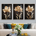 Abstract Black Gold Flower Wall Art Decoration Painting Frameless Painting Core