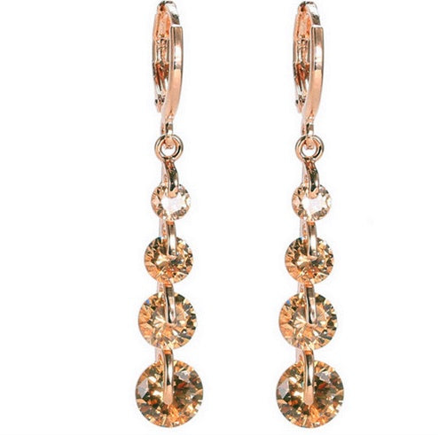 18K gold-plated diamond drop earrings