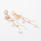 New Fashion Jewelry Crystal Snowflake Long Chain Tassel Earrings for Women Charm Pearl Statement Drop Dangle Earring