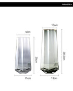 Light Luxury Gold Rim Colored Diamond Vase Rose