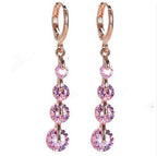 18K gold-plated diamond drop earrings