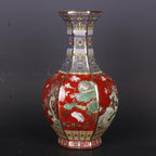 Gold-painted Enamel Colorful Flowers And Birds Home Chinese Antique Vase Ornaments