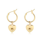 Funny Smile Face Hoop Earrings Pendant For Women Gold Alloy Geometric Carving Earring Jewelry