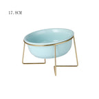 Creative Household Ceramic Pet Bowl With Gold Frame