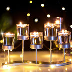 Wrought Iron Glass Candle Holder Candlelight Dinner Creative Decoration