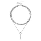 Vintage Bohemia Gold Coin letter Layered Chain Necklace For Women Shell Pearl Moon Long