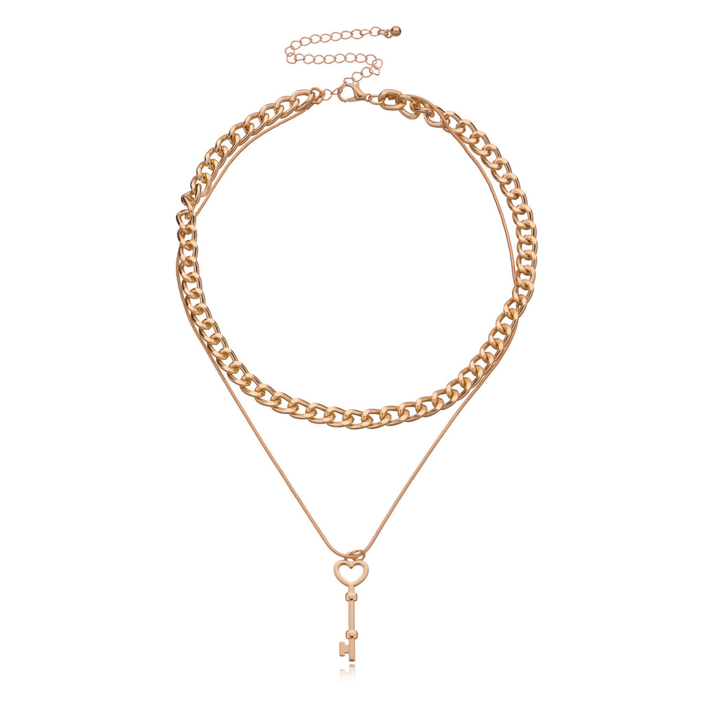 Vintage Bohemia Gold Coin letter Layered Chain Necklace For Women Shell Pearl Moon Long