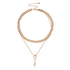 Vintage Bohemia Gold Coin letter Layered Chain Necklace For Women Shell Pearl Moon Long