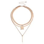 Vintage Bohemia Gold Coin letter Layered Chain Necklace For Women Shell Pearl Moon Long