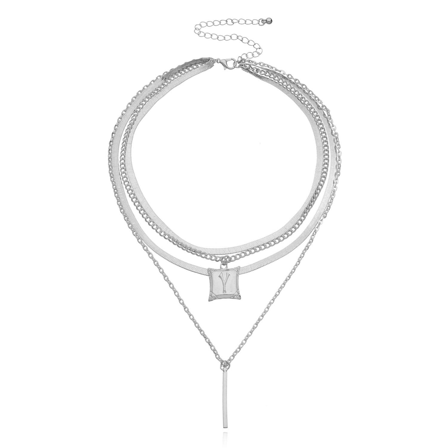 Vintage Bohemia Gold Coin letter Layered Chain Necklace For Women Shell Pearl Moon Long