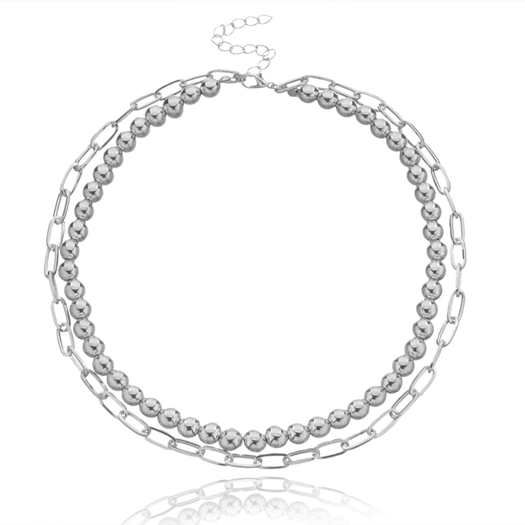 Vintage Bohemia Gold Coin letter Layered Chain Necklace For Women Shell Pearl Moon Long