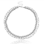 Vintage Bohemia Gold Coin letter Layered Chain Necklace For Women Shell Pearl Moon Long