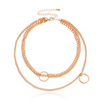 Vintage Bohemia Gold Coin letter Layered Chain Necklace For Women Shell Pearl Moon Long