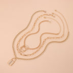 Vintage Bohemia Gold Coin letter Layered Chain Necklace For Women Shell Pearl Moon Long