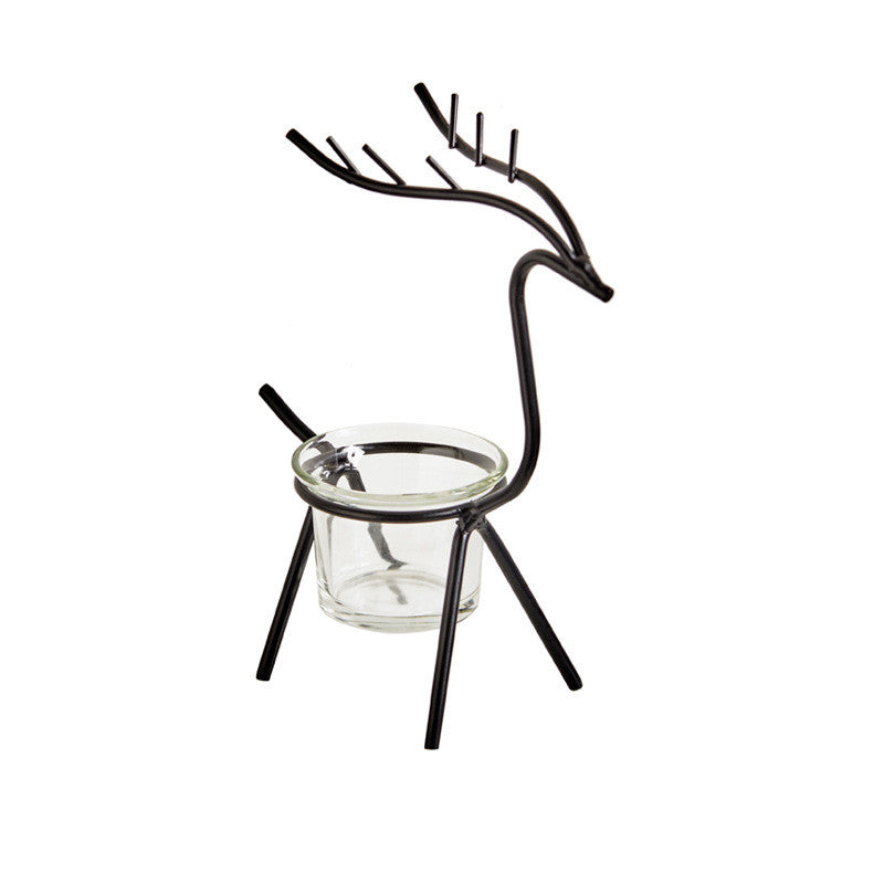Creative Nordic Style Wrought Iron Elk Candle Holder