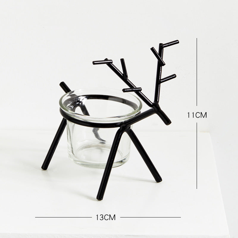Creative Nordic Style Wrought Iron Elk Candle Holder