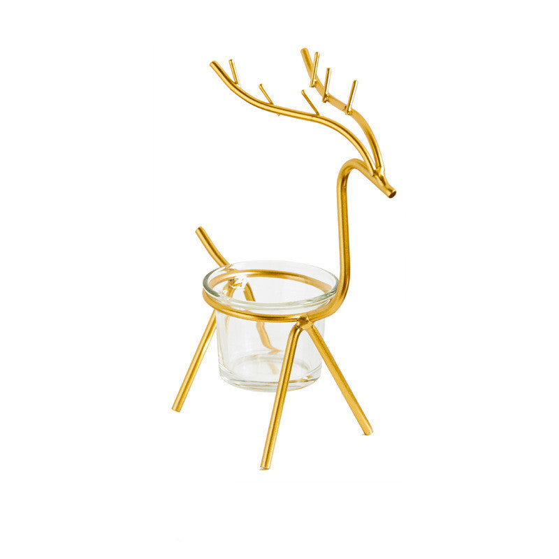 Creative Nordic Style Wrought Iron Elk Candle Holder