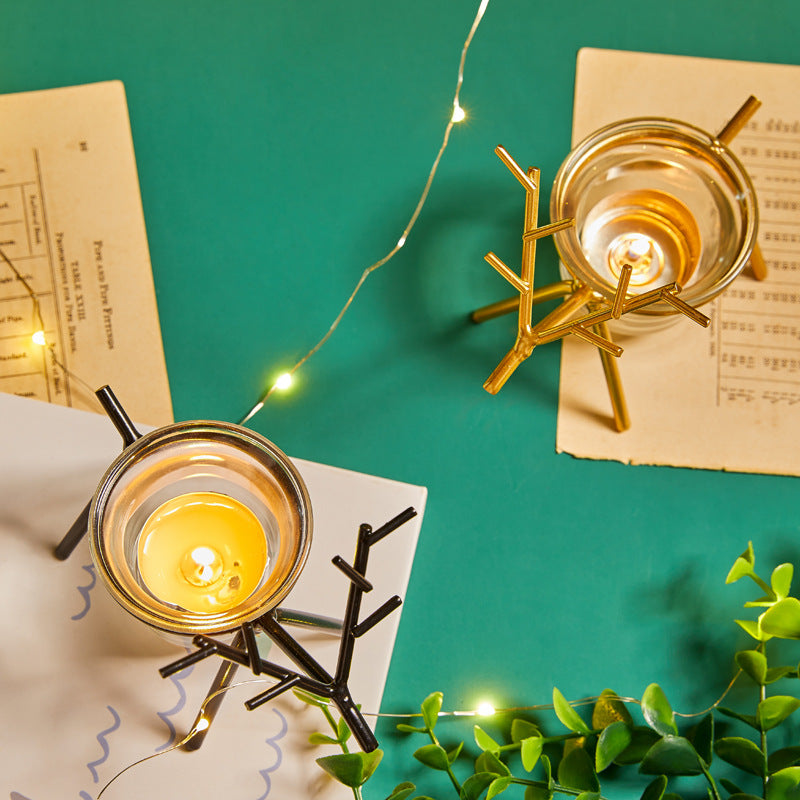 Creative Nordic Style Wrought Iron Elk Candle Holder