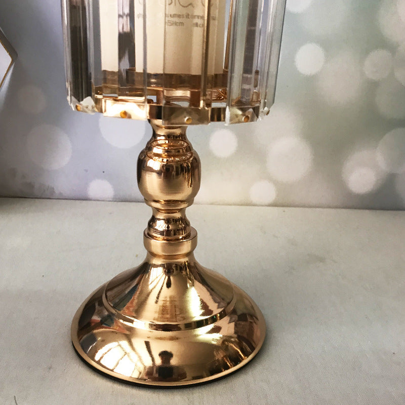 European Style Golden Crystal Candle Holder Cross-Border Home Decoration Ornaments
