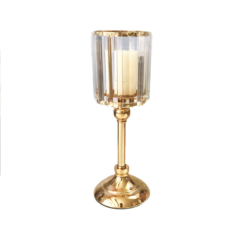 European Style Golden Crystal Candle Holder Cross-Border Home Decoration Ornaments