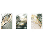 Modern Simple Tropical Green And Gold Palm Leaf Oil Painting Wall Art Print Poster Home Decoration Painting Core