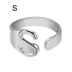 European And American A-Z Letter Ring Gold Metal Adjustable Open Ring Initials Name Letter Female Factory Direct Sales