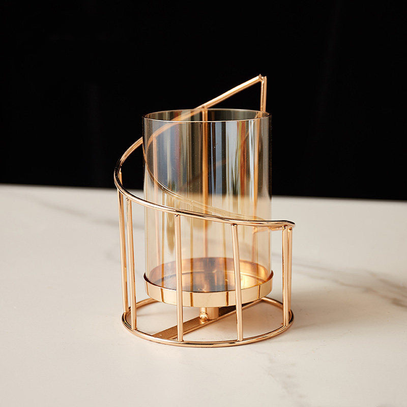 European Style Iron Candle Holder Romantic Home Candlelight Dinner Props Nordic Table Decorations